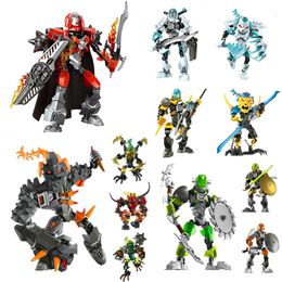 Action Toy Figures DECOOL Star Warrior Hero Factory 5 Breez Furno Rocka Bricks Building Blocks For Children Boy Birthday Gifts 230724