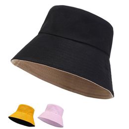 Stingy Brim Hats Summer Foldable Bucket Hat Double-Sided Women Outdoor Sunsn Cotton Fishing Hunting Cap Men Unisex Drop Delivery Fas Dhhyg