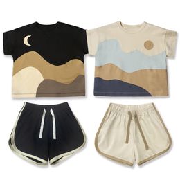 Clothing Sets Baby Boy Pure Cotton Short Sleeve T Shirts Summer Oversize Patch Popsicle Shirt Soft Girls Tees O neck Pullover 230724