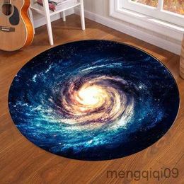 Carpets Kids Room Floor Carpet Mat Home Decor Galaxy Earth Moon Round Carpet Living Room Anti-Slip Bedroom Carpet R230725