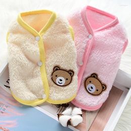 Dog Apparel Winter Clothes Teddy Comfortable Warm Vest Cute Bear Pet Clothing Cardigan Korean Version Of