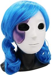 Latex Mask with Wig Horror Game Accessory Halloween Masquerade Party Cosplay Costume Deluxe Props