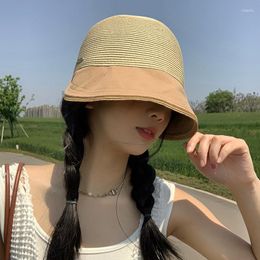 Wide Brim Hats Summer Straw For Women Foldable UV Protection Sun Hat Visor Suncreen Floppy Caps Female Outdoor Baseball Cap Lady Gorro