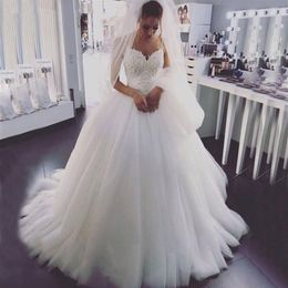 A-line Princess Sweetheart Wedding Dresses Applique Lace Spaghetti Strap Bridal Dress Formal Gown Party Vestidos de Noiva 2020241w