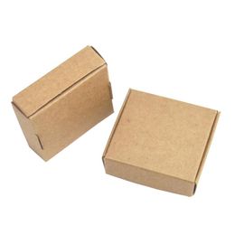 50 Pieces 5 5 5 5 1 5cm Brown Cardboard Gift Storage Box Foldable Small Jewellery Card Package Kraft Paperboard Boxes221x