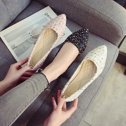 Dress Shoes Fresh Korean mixed Colour flats women weave pointed toe moccasins comfy slip on creepers anti-skid oxfords pregnant single shoes L230724