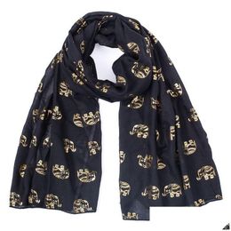 Scarves Summer Shawls Woman White Gilding Elephant Scarfs Beach For Womens Ladies Drop Delivery Fashion Accessories Hats Gloves Dhwqh