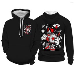 Men's Hoodies 400G High Street Cartoon Anime Graphic Hoodie Fashion Sweatshirt Autumn Oversized Vintage Couple Casual Y2K