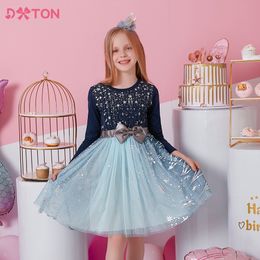 DXTON Birthday Girls Dress Long Sleeve Princess Dress For Girls Elegant Birthday Party Costumes Winter Children New Year Dress