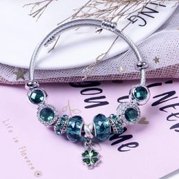 2023 New Arrival Covered Cat Eye Stone Green Mori DIY Crystal Beads Women's Bracelet Jewellery