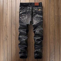 Men's Fashion-Men's Distressed Stretch Biker Vintage Men Hip Hop Slim Fit Jeans Trousers Retro Punk Style Straight Denim Pants Plus Size L230724