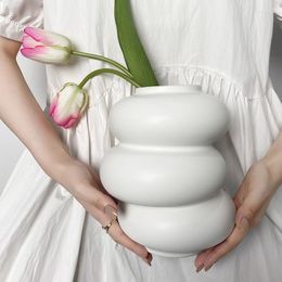 Vases Imitation Flower Cream Donut Vase Ceramic Ornaments Home Decor For Flowers