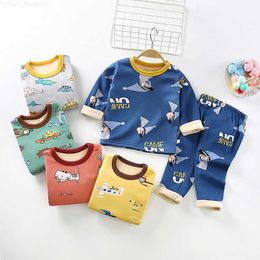 Pullover Children's hot underwear set autumn and winter long sleep clothing children's cartoon clothing girls and boys' warm thick Pyjamas Z230724