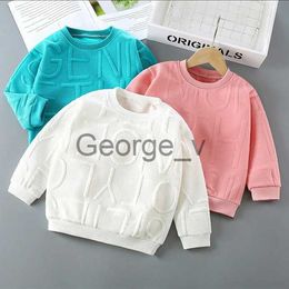 Hoodies Sweatshirts Autumn Clothing New Style Children Hoodies Cute Oneck Top Boys Girls Baby Solid Colour Fashion Trendy Casual Cartoon Sweatshirts J230724