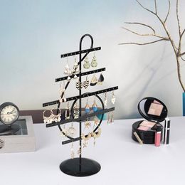 Jewelry Pouches 5-Layer Musical Note Ear Clips Hairpin Rope Display Rack Earrings Holder Studs Storage Wrought Iron Ornaments