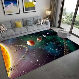 Carpets 3D Solar System Children's Room Carpet Space Carpet Children's Bedroom Anti-slip Mat Home Decoration Play Crawling Mat R230725