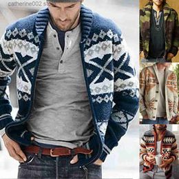Men's Sweaters Casual Winter Blue Mens Cardigan Sweater Jacket Fashion Knitted Sweaters Lapel Autumn Streetwear Zipper Sweater Coat Tops T230724