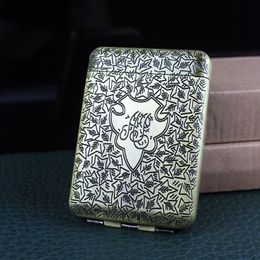 New 16 Three-open Cigarette Box Blood Gang Clip Automatic Open Lid Alloy Carved Anti-pressure Portable Cigarette Case To Send Gifts