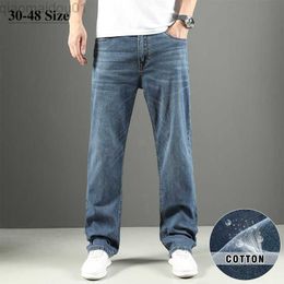 Men's Jeans Summer Thin Men's Baggy Jeans Cotton Elasticity Classic Straight Denim Pants Casual Plus Size Brand Trousers 42 44 46 48 L230724