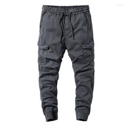 Men's Pants Solid Cotton Cargo Trousers Outdoor Military Tactical Work Multi-pockets Fashion Clothing Joggers Male Full Length