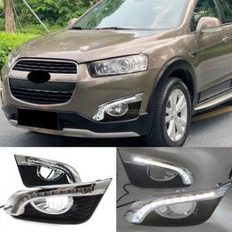 Car LED Daytime Running Light For Chevrolet Chevy Captiva 2014 2015 2016 2017 2018 Day Light White DRL Fog lamp cover