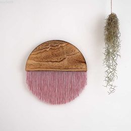 Decorative Objects Figurines Semicircle Board Macrame Wall Hanging Colourful Hand Woven Nordic Style For Home Decor Decoration L230724