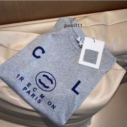 Cotton channel 3xl Fashion ccity Round T-shirts Comfort Sleeve Clothing Letter France Neck Trendy 4xl