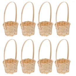 Dinnerware Sets Small Gift Portable Basket Decorative Bamboo Storage Container Flower Hand-woven