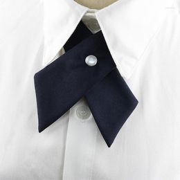Bow Ties Tide Cross Wine Blue Black Solid Polyester British JK Uniform Decor Sailor Suits For Women Men Students Accessories