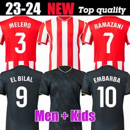 23 24 Almeri Soccer Jerseys RAMAZANI LAZARO SAMU 2023 2024 AKIEME BABIC Home Away EMBARBA EL BILA ROBERTONE Football Shirts Men kids kit Uniforms