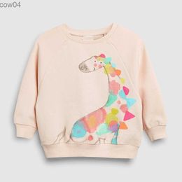 Little maven 2023 Baby Girls Clothes Giraffe Sweatshirt Lovely Cotton Comfort Casual Clothes for Kids Toddler 2 to 7 year L230625