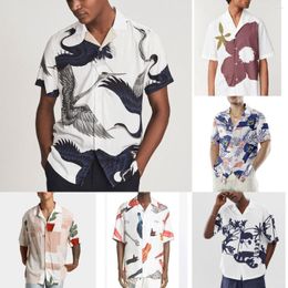 Men's Casual Shirts Mens Shirt Large Size Summer Fashion Print Short Sleeve Loose Men