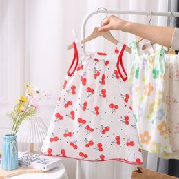 2023 Summer Girls Nightdress Foreign Style Beach Skirt Children's Dress Baby Suspender Skirt Children Wear Princess Skirt
