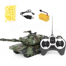 ElectricRC Car 1 32 24G RC Military Battle Tank Digital Control Toy Model High Speed Stunt w Bullet er Teens Favour 230724