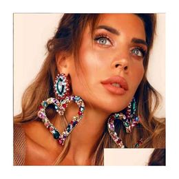 Dangle Chandelier Fashion Drop Earrings Iced Out Jewellery Dangles Bling Rhinestone Classy Lady Big Statement Street Party Baroque Hea Dhoab