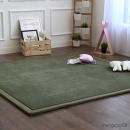 Carpets tatami coral velvet carpet living room bedroom window bed rugs baby play mat children room carpet thick customized R230725