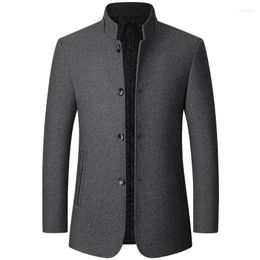 Men's Suits Men Cashmere Blazers Slim Fit Jacket Male Jackets Stand-up Collar Business Casual Coats Single-breasted Coat{category}