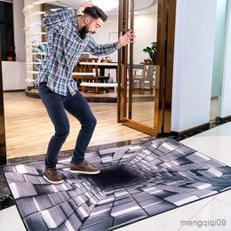 Carpets 3D Optical Illusion Rug Carpet Realistic Unique Doormat Bedroom Living Room Kids Runner Home Entrance Carpet R230725