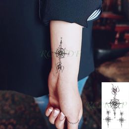 Waterproof Temporary Tattoo Sticker Feather Arrow Compass Element Fake Tatto Flash Tatoo Small Body Art for Kids Men Women