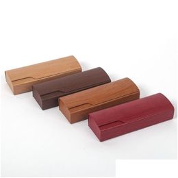 Sunglasses Cases Creative Wood Grain Hard Kit Holder Metal Reading Glasses Case For Men And Women Eyeglass Box Drop Delivery Fashion Accesso