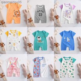 New Designer Body Suit Infantil Girls Crew Neck Onesie Summer Come Baby Boys Sports Onesie Cartoon Cute Rompers 0-24Months L230712