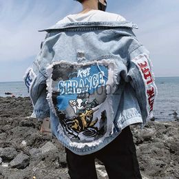 Men's Jackets Spring And Autumn 2020 Fashion Casual dents Denim Jacket Men's Teenagers Brand Korean Printed dent Popular Jacket Men Coat J230724