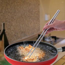 Chopsticks 1 Pair 38cm Pot Noodle Silver Stainless Steel Kitchen Extra Long Cooking Frying Non-toxic Restaurant Clean