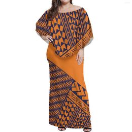 Abiti casual Polynesian Samoan Tribe O Collar Ladies Elegant Dress Mezza manica Cocktail Support Design