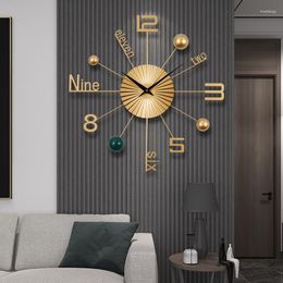 Wall Clocks Big Large 3d Clock Modern Design Mechanism Nordic Gold Kitchen Silent Unique Items Reloj De Pared Room Decor