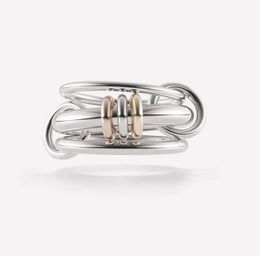 Gemini aqua silver Gemini Spinelli Kilcollin rings brand logo designer New in luxury fine Jewellery 18K gold and sterling silver Hydra linked ring