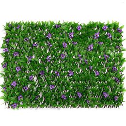 Decorative Flowers Expandable Fence Privacy Screen For Balcony Patio Outdoor Faux Ivy Fencing Panel Garden Backyard Home Decoration