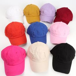 wholesale plain blank soft worn out baseball caps women dad unstructured 6 panel ripped hats distressed DF135