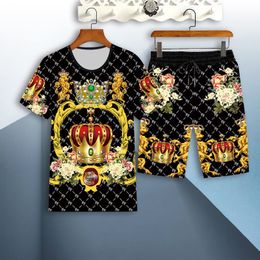 Men's Tracksuits men's clothing casual wear suit summer 3D dragon print shorts Tshirt 2piece large size 4XL 230724