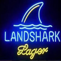 Landshark Lager glass tube Neon Light Sign Home Beer Bar Pub Recreation Room Game Lights Windows Glass Wall Signs 17 14 inches211I
